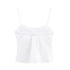 Hollow embroidery single breasted camisole top for women