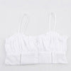 Hollow embroidery single breasted camisole top for women
